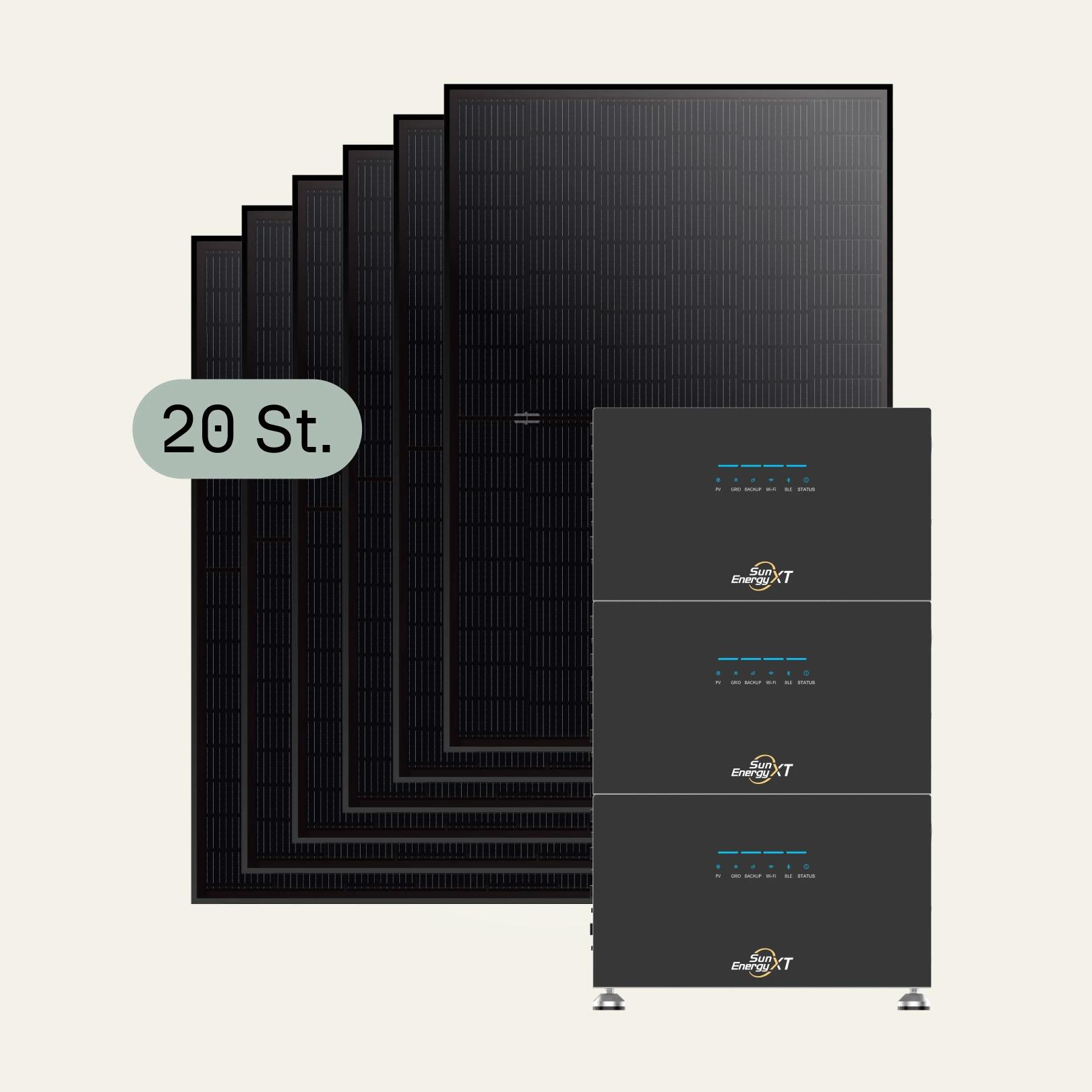 20 Solarmodule mit SunEnergyXT 500 Pro