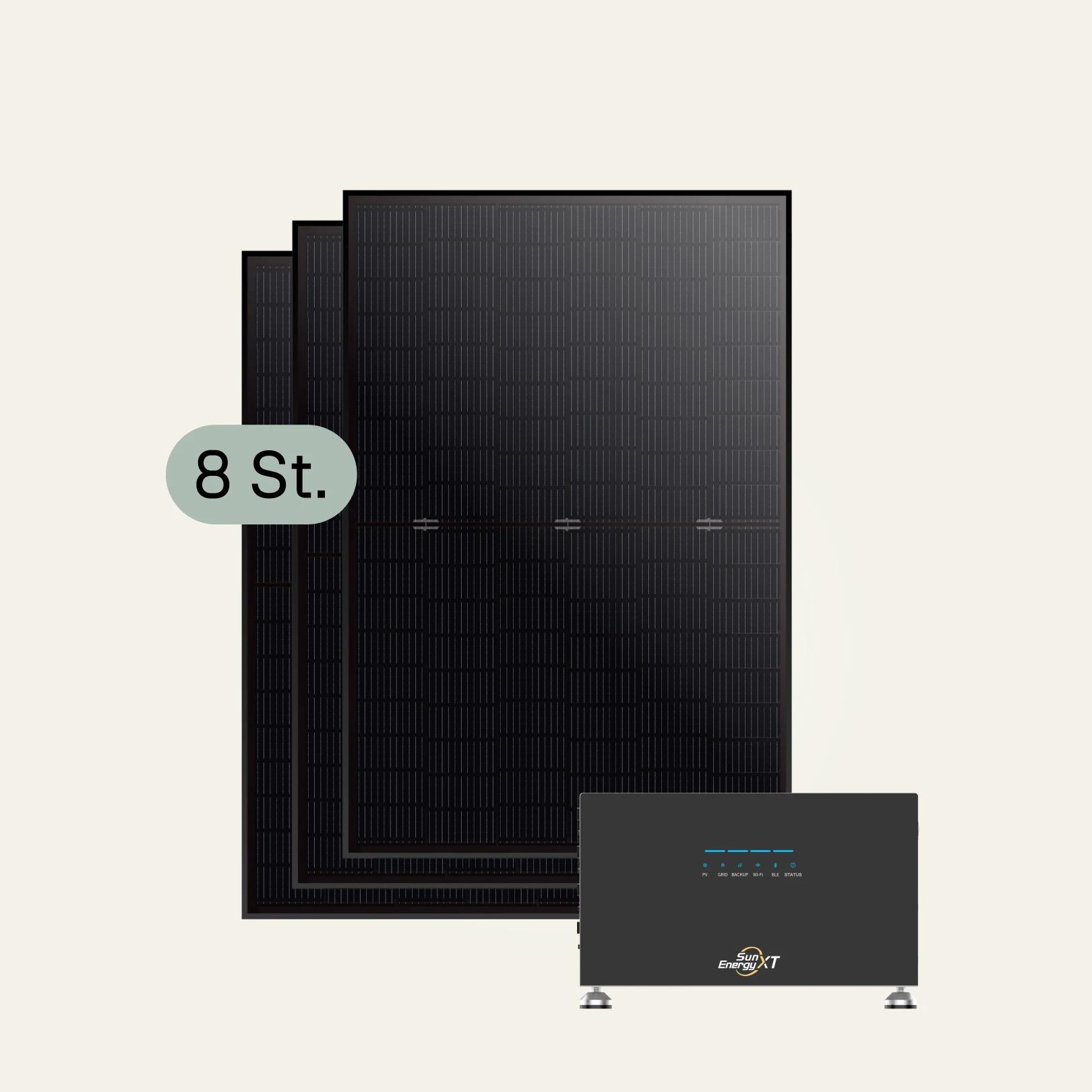 8 Solarmodule mit SunEnergyXT 500 Pro