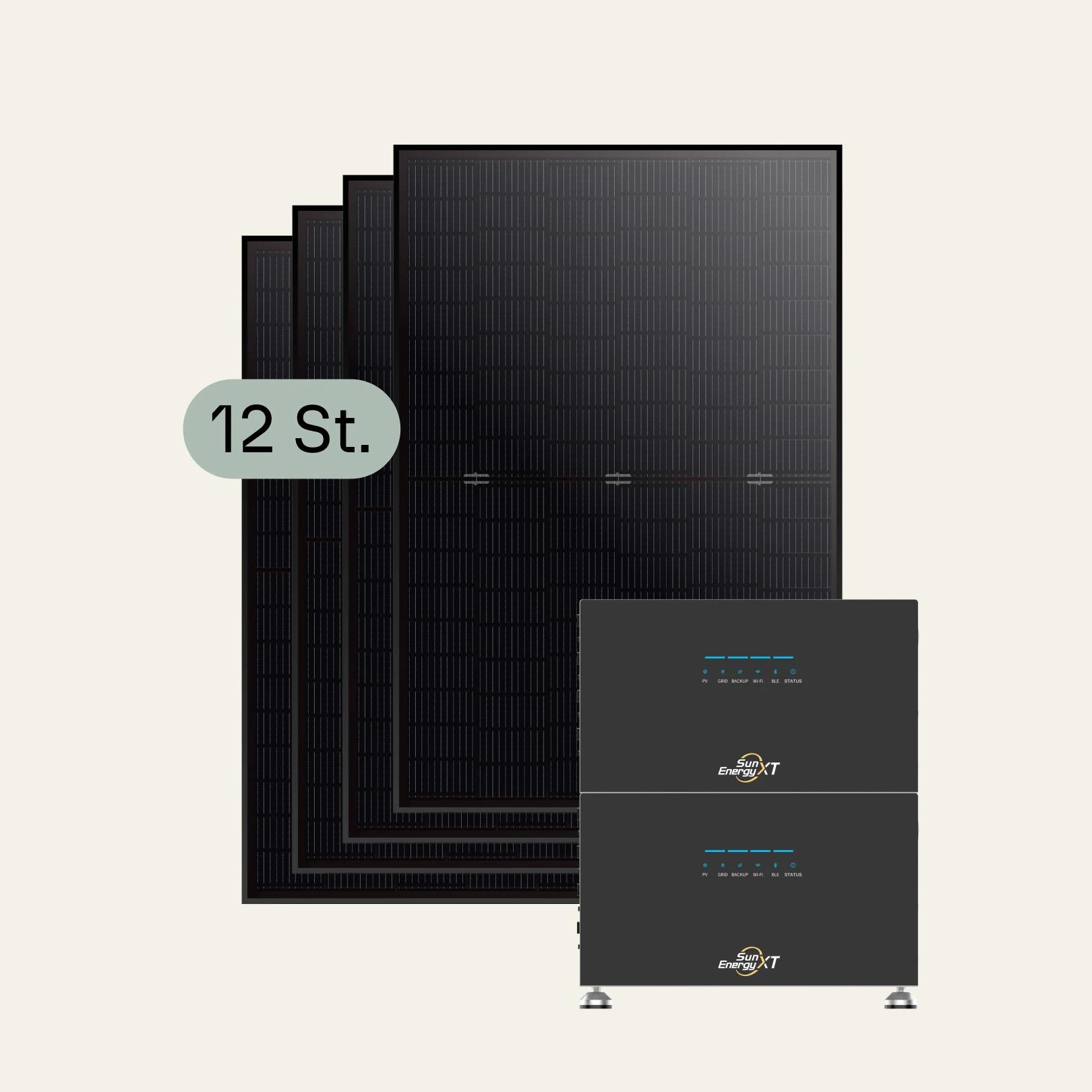 12 Solarmodule mit SunEnergyXT 500 Pro